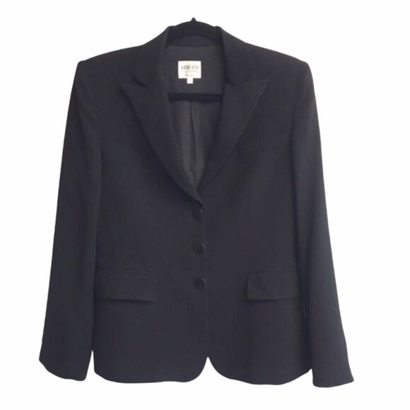 GIORGIO ARMANI COLLEZIONI Blazer Jacket Black 4 - Picture 1 of 9